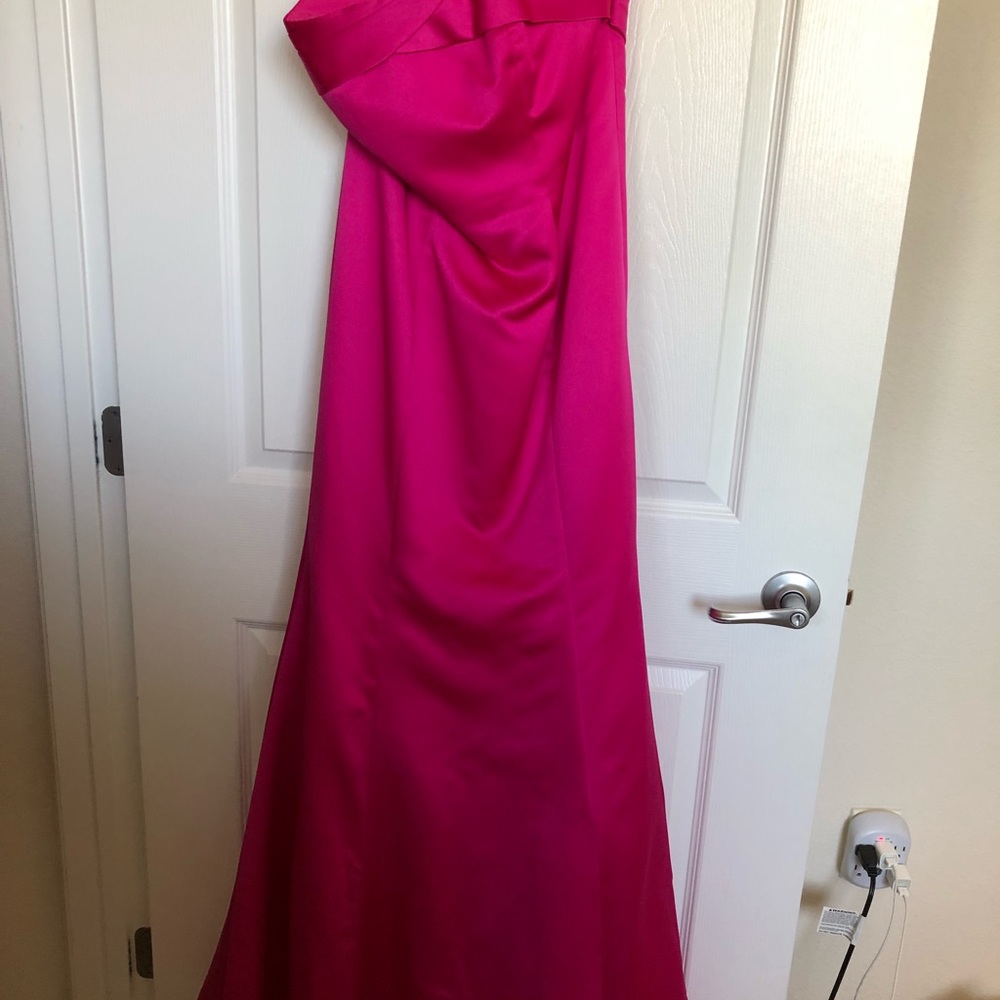 Pink long bridesmaid dress davids bridal